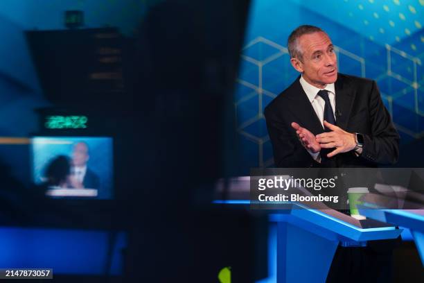 Matteo Del Fante, chief executive officer of Poste Italiane SpA, during a Bloomberg Television interview in London, UK, on Wednesday, April 17, 2024....