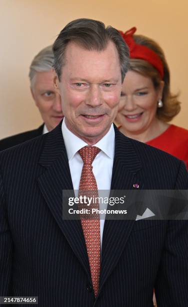 Kng Philippe and Queen Mathilde together with Grand Duke Henri of Luxembourg visit the North Sea Port.and are welcomed by Carina Van Cauter and by...