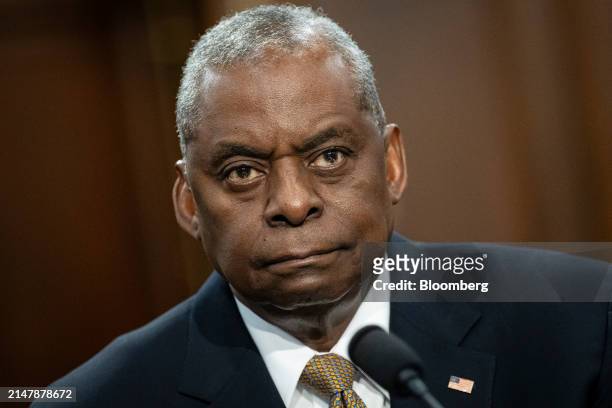 Lloyd Austin, US secretary of defense, during a House Appropriations Subcommittee on Defense hearing in Washington, DC, US, on Wednesday, April 17,...