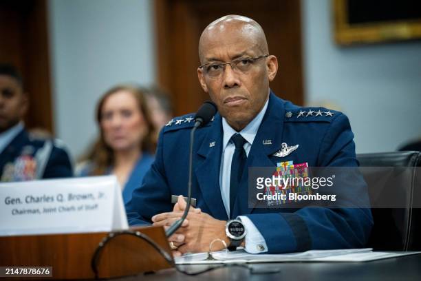 Charles Q. Brown Jr., chairman of the Joint Chiefs of Staff, during a House Appropriations Subcommittee on Defense hearing in Washington, DC, US, on...