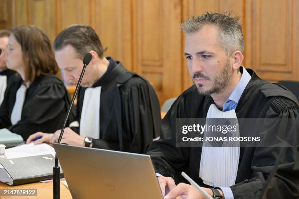 Lawyer Mike De Witte is pictured at the jury constitution at the start of the trial against eight accused concerning the death of Romanian...