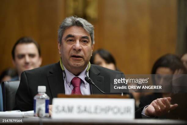 Boeing engineer, Sam Salehpour testifies before the US Senate Homeland Security and Governmental Affairs Subcommittee on Investigations during a...