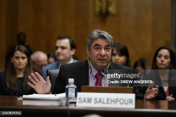 Boeing engineer, Sam Salehpour testifies before the US Senate Homeland Security and Governmental Affairs Subcommittee on Investigations during a...
