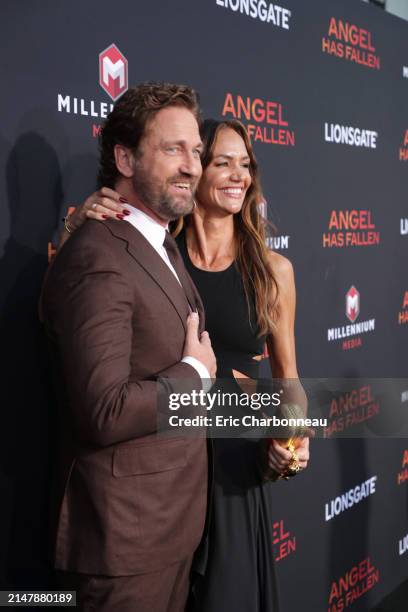 Gerard Butler, Morgan Brown seen at The World Premiere of Lionsgate's ANGEL HAS FALLEN at Regency Village Theatre, Los Angeles, CA, USA - 20 August...