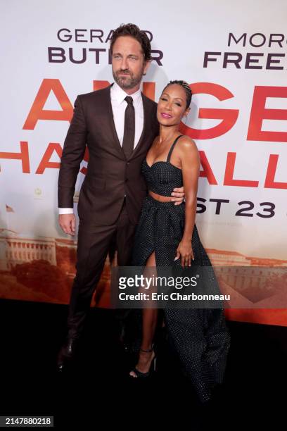 Gerard Butler, Jada Pinkett Smith seen at The World Premiere of Lionsgate's ANGEL HAS FALLEN at Regency Village Theatre, Los Angeles, CA, USA - 20...