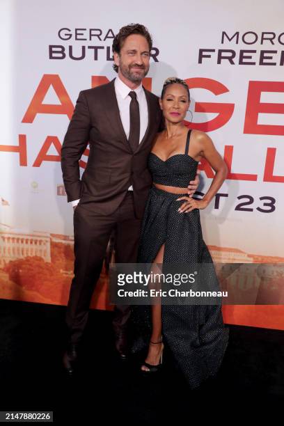 Gerard Butler, Jada Pinkett Smith seen at The World Premiere of Lionsgate's ANGEL HAS FALLEN at Regency Village Theatre, Los Angeles, CA, USA - 20...