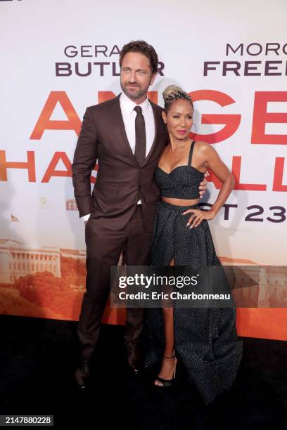 Gerard Butler, Jada Pinkett Smith seen at The World Premiere of Lionsgate's ANGEL HAS FALLEN at Regency Village Theatre, Los Angeles, CA, USA - 20...