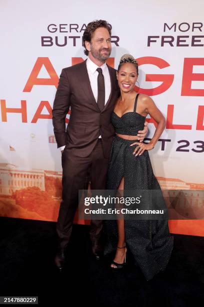 Gerard Butler, Jada Pinkett Smith seen at The World Premiere of Lionsgate's ANGEL HAS FALLEN at Regency Village Theatre, Los Angeles, CA, USA - 20...