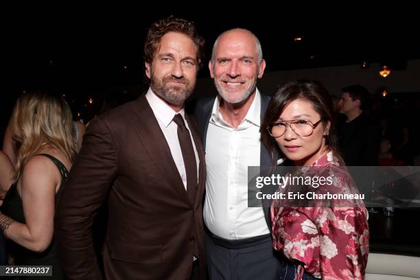 Gerard Butler, Joe Drake, Lionsgate Motion Picture Group Chairman, Maggie Drake seen at The World Premiere of Lionsgate's ANGEL HAS FALLEN at Regency...