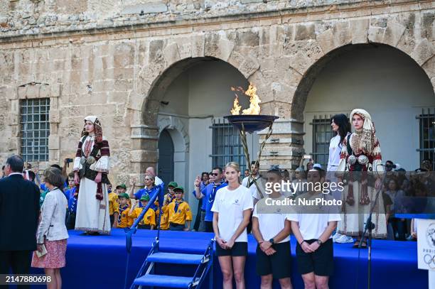 The Paris 2024 Torch Relay is taking place in Nafplio, the first capital of Greece, on April 17 in Nafplio, Greece.