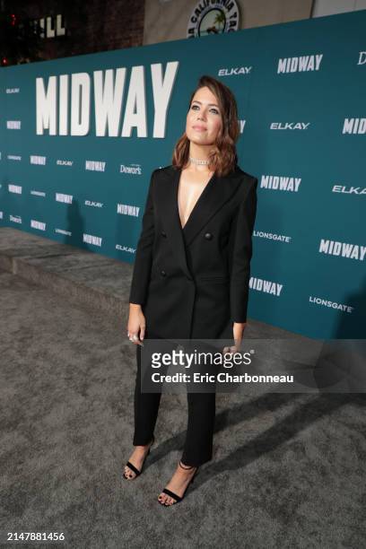 Mandy Moore attends the Lionsgate's MIDWAY World Premiere at the Regency Village Theatre in Los Angeles, CA on November 5, 2019. Seen at Lionsgate's...