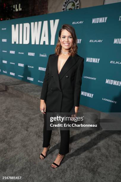 Mandy Moore attends the Lionsgate's MIDWAY World Premiere at the Regency Village Theatre in Los Angeles, CA on November 5, 2019. Seen at Lionsgate's...