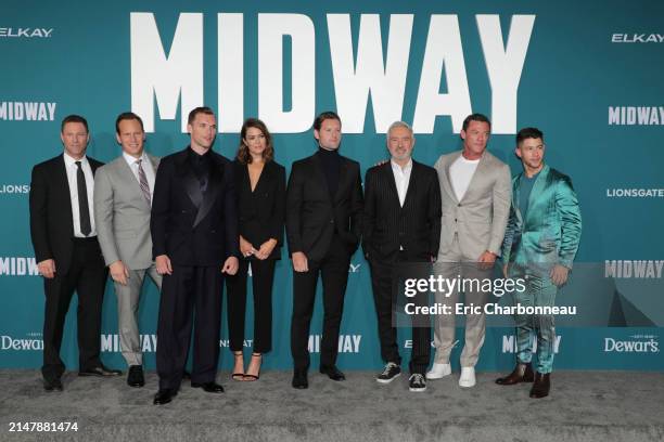 Aaron Eckhart, Patrick Wilson, Ed Skrein, Mandy Moore, Luke Kleintank, Roland Emmerich, Director/Producer, Luke Evans and Nick Jonas attend the...