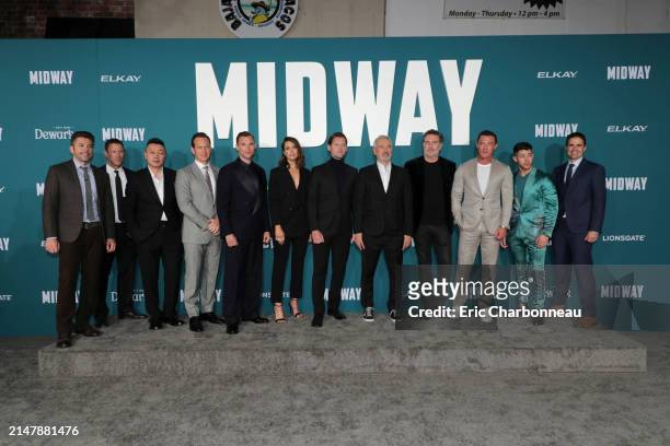 Marco Shepherd, Executive Producer, Aaron Eckhart, Peter Luo, Executive Producer and CEO of Starlight Culture Entertainment Group, Patrick Wilson, Ed...