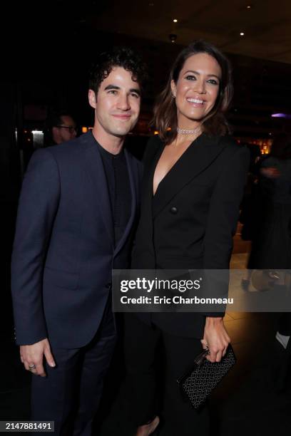 Darren Criss and Mandy Moore attend the Lionsgate's MIDWAY World Premiere at the Regency Village Theatre in Los Angeles, CA on November 5, 2019. Seen...