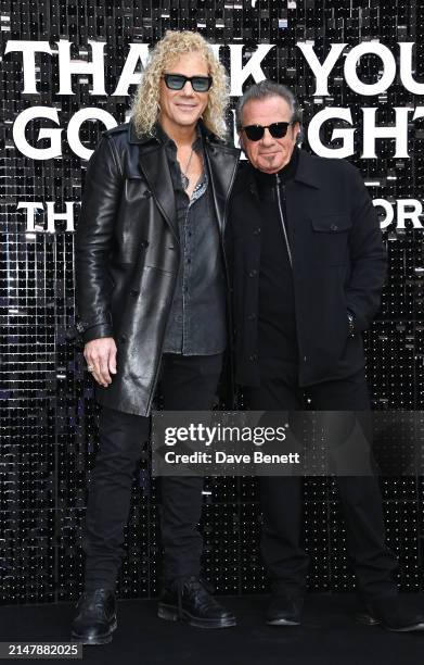 David Bryan and Tico Torres attend the UK Premiere of "Thank You, Goodnight: The Bon Jovi Story" at Odeon Luxe Leicester Square on April 17, 2024 in...