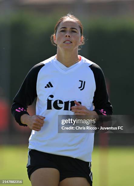 Sara Björk Gunnarsdóttir of Juventus during the Juventus Women Training Session at Juventus Centre, Vinovo on April 17, 2024 in Turin, Italy.