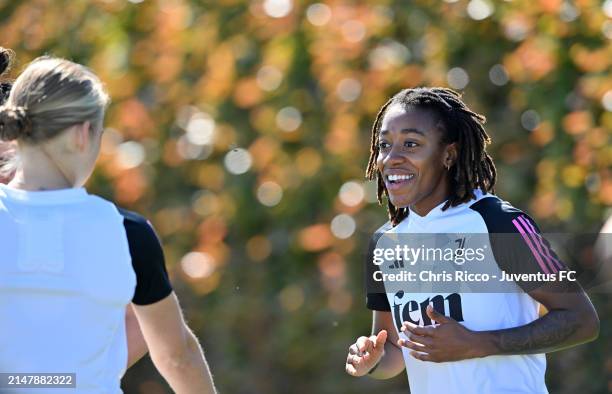 Jennifer Echegini of Juventus Women during the Juventus Women Training Session at Juventus Centre, Vinovo on April 17, 2024 in Turin, Italy.