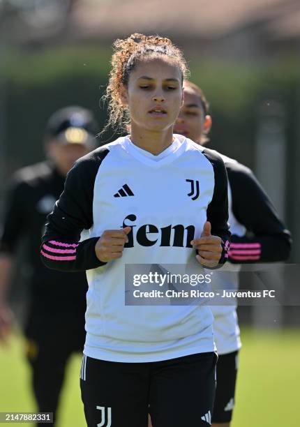 Ella Palis of Juventus Women during the Juventus Women Training Session at Juventus Centre, Vinovo on April 17, 2024 in Turin, Italy.