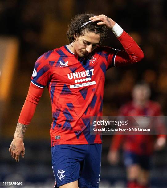 Rangers Fabio Silva at Half Time during a cinch Premiership match between Dundee and Rangers at the Scot Foam Stadium at Dens Park, on April 17 in...