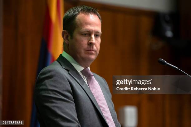 Arizona State Rep. Travis Grantham during a legislative session at the Arizona House of Representatives on April 17, 2024 in Phoenix, Arizona....