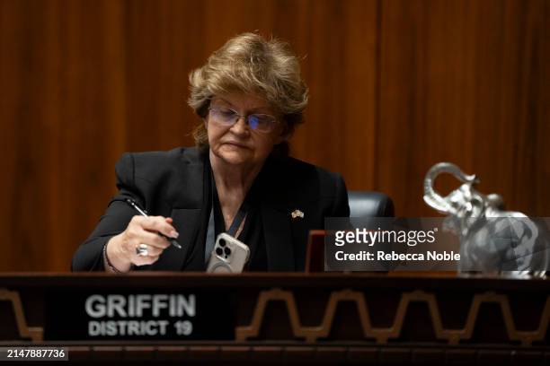 Arizona State Rep. Gail Griffin during a legislative session at the Arizona House of Representatives on April 17, 2024 in Phoenix, Arizona. Arizona...