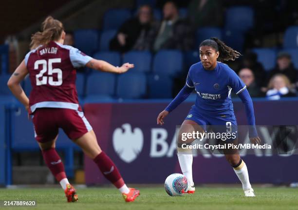 Catarina Macario of Chelsea Women during the Barclays Women¥s Super League match between Chelsea FC and Aston Villa at Kingsmeadow on April 17, 2024...