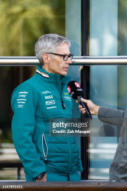 Mike Krack, Team Principal, Aston Martin F1 Team speaks to the media during previews ahead of the F1 Grand Prix of China at Shanghai International...