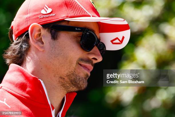 Charles Leclerc, Scuderia Ferrari during previews ahead of the F1 Grand Prix of China at Shanghai International Circuit on April 18, 2024 in...