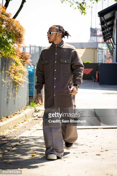 Sir Lewis Hamilton, Mercedes-AMG F1 Team, arrives at the track during previews ahead of the F1 Grand Prix of China at Shanghai International Circuit...