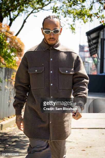 Sir Lewis Hamilton, Mercedes-AMG F1 Team, arrives at the track during previews ahead of the F1 Grand Prix of China at Shanghai International Circuit...