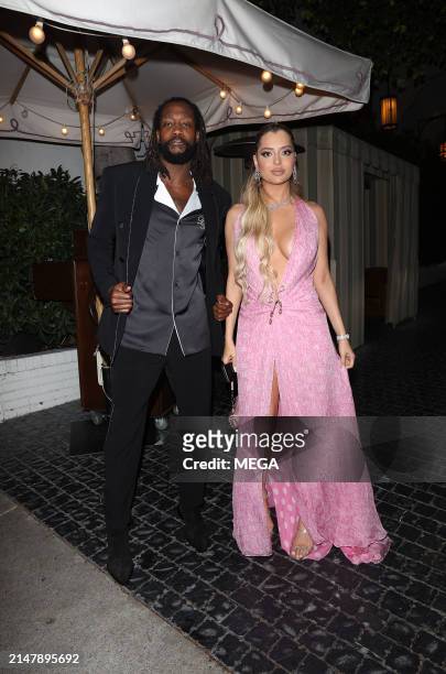 Mandana Bolourchi and Patrick Beverley are seen out on a date night on April 17, 2024 in West Hollywood, California.