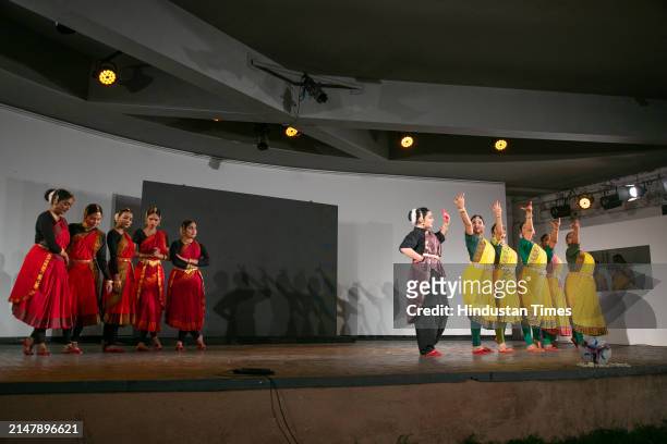 Artists perform during an event titled "Experience the Experiment '', the fusion of Indian classical dance's rhythm with the art of Brazilian...