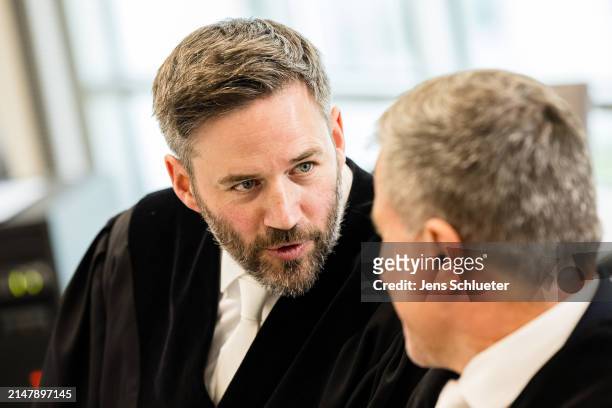 Public prosecutor Benedikt Bernzen and senior public prosecutor Ulf Lenzner during the trial against Bjoern Hoecke, a former history teacher and...