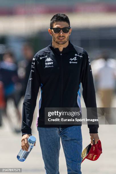 Esteban Ocon of France and Alpine F1 reacts during previews ahead of the F1 Grand Prix of China at Shanghai International Circuit on April 18, 2024...