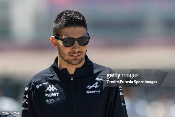 Esteban Ocon of France and Alpine F1 reacts during previews ahead of the F1 Grand Prix of China at Shanghai International Circuit on April 18, 2024...