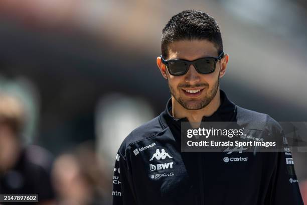 Esteban Ocon of France and Alpine F1 reacts during previews ahead of the F1 Grand Prix of China at Shanghai International Circuit on April 18, 2024...