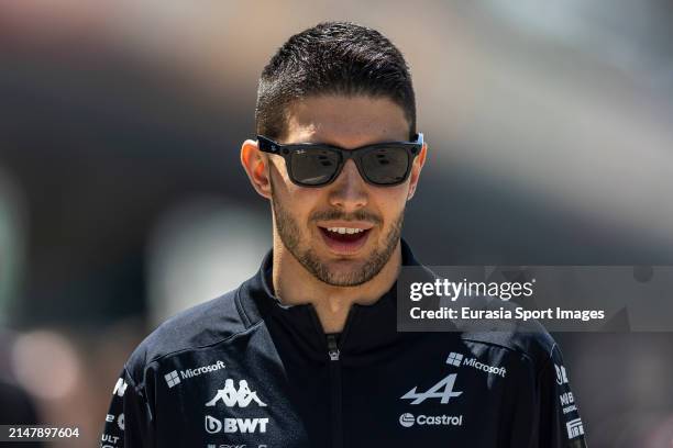 Esteban Ocon of France and Alpine F1 reacts during previews ahead of the F1 Grand Prix of China at Shanghai International Circuit on April 18, 2024...