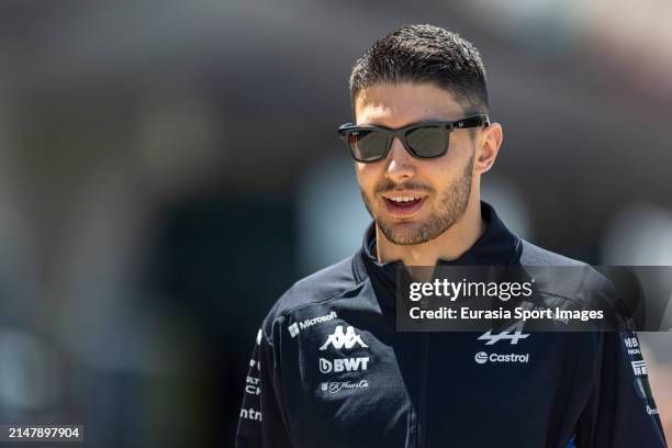 Esteban Ocon of France and Alpine F1 reacts during previews ahead of the F1 Grand Prix of China at Shanghai International Circuit on April 18, 2024...