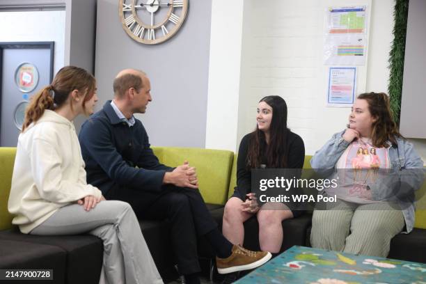 Prince William, Prince Of Wales visits the Hanworth Centre Hub, a youth centre in Feltham which provides a range of services to create a safer and...