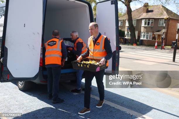 Prince William, Prince Of Wales visits the Hanworth Centre Hub, a youth centre in Feltham which provides a range of services to create a safer and...