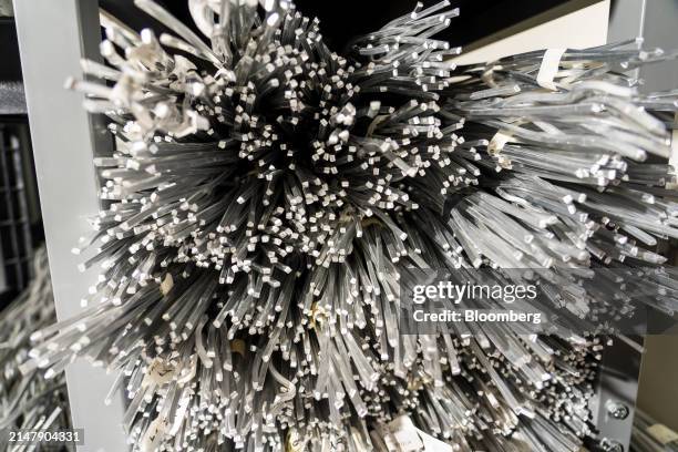 Pieces of aluminum for testing at the TS Conductor Corp. Production facility in Huntington Beach, California, US, on Wednesday, April 10, 2024. TS...