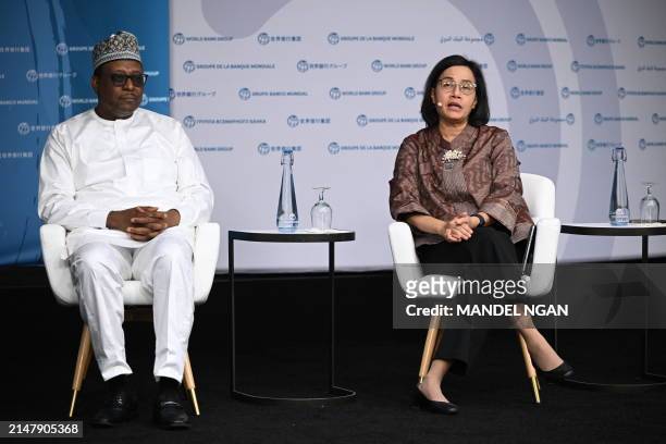 Nigerian Health Minister Muhammad Pate and Indonesian Finance Minister Sri Mulyani Indrawati attend an event about expanding health coverage for all,...