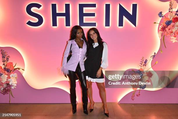 Tanya Manhenga & Olivia Hawkins attend the launch of the SHEIN pop-up store at Liverpool One on April 18, 2024 in Liverpool, England.