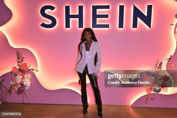 Tanya Manhenga attends the launch of the SHEIN pop-up store at Liverpool One on April 18, 2024 in Liverpool, England.