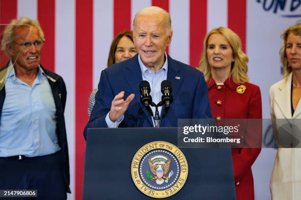President Joe Biden speaks during a campaign event at the Martin Luther King Recreation Center in Philadelphia, Pennsylvania, US, on Thursday, April...