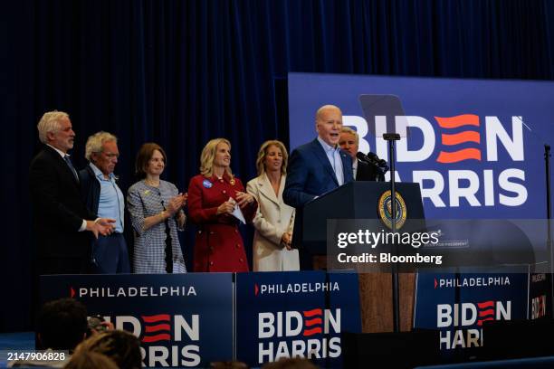 President Joe Biden speaks during a campaign event at the Martin Luther King Recreation Center in Philadelphia, Pennsylvania, US, on Thursday, April...