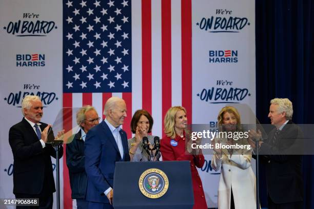 President Joe Biden, center left, during a campaign event at the Martin Luther King Recreation Center in Philadelphia, Pennsylvania, US, on Thursday,...