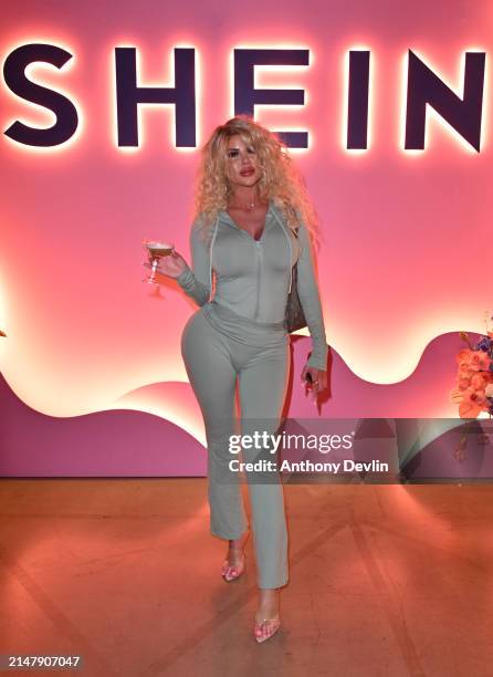 Hannah Elizinsta attends the launch of the SHEIN pop-up store at Liverpool One on April 18, 2024 in Liverpool, England.