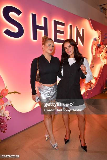 Liberty Poole & Olivia Hawkins attend the launch of the SHEIN pop-up store at Liverpool One on April 18, 2024 in Liverpool, England.